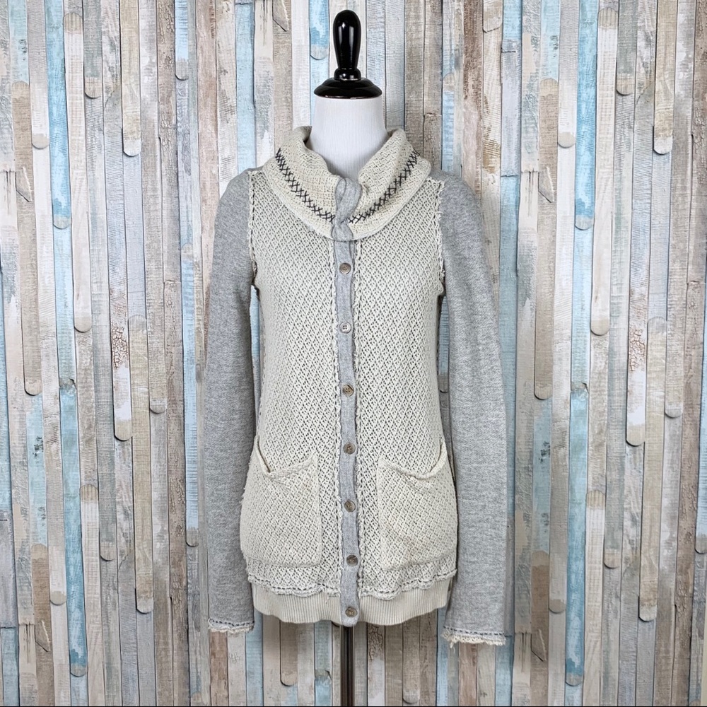 Anthropologie S Sagittate Crochet Cardigan‎ Sweater